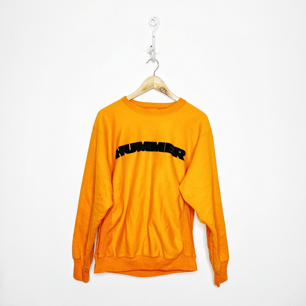 VTG y2k 00s STEVE & BARRY'S HUMMER crewneck sweatshirt orange cotton unisex S
